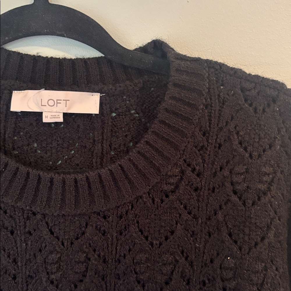 LOFT back cable knit, Medium, Textured Sweater